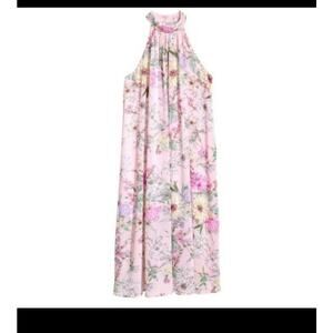 H&M Floral Crepe Dress in Blush Size 8 NWT